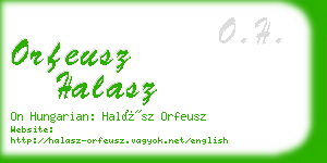 orfeusz halasz business card